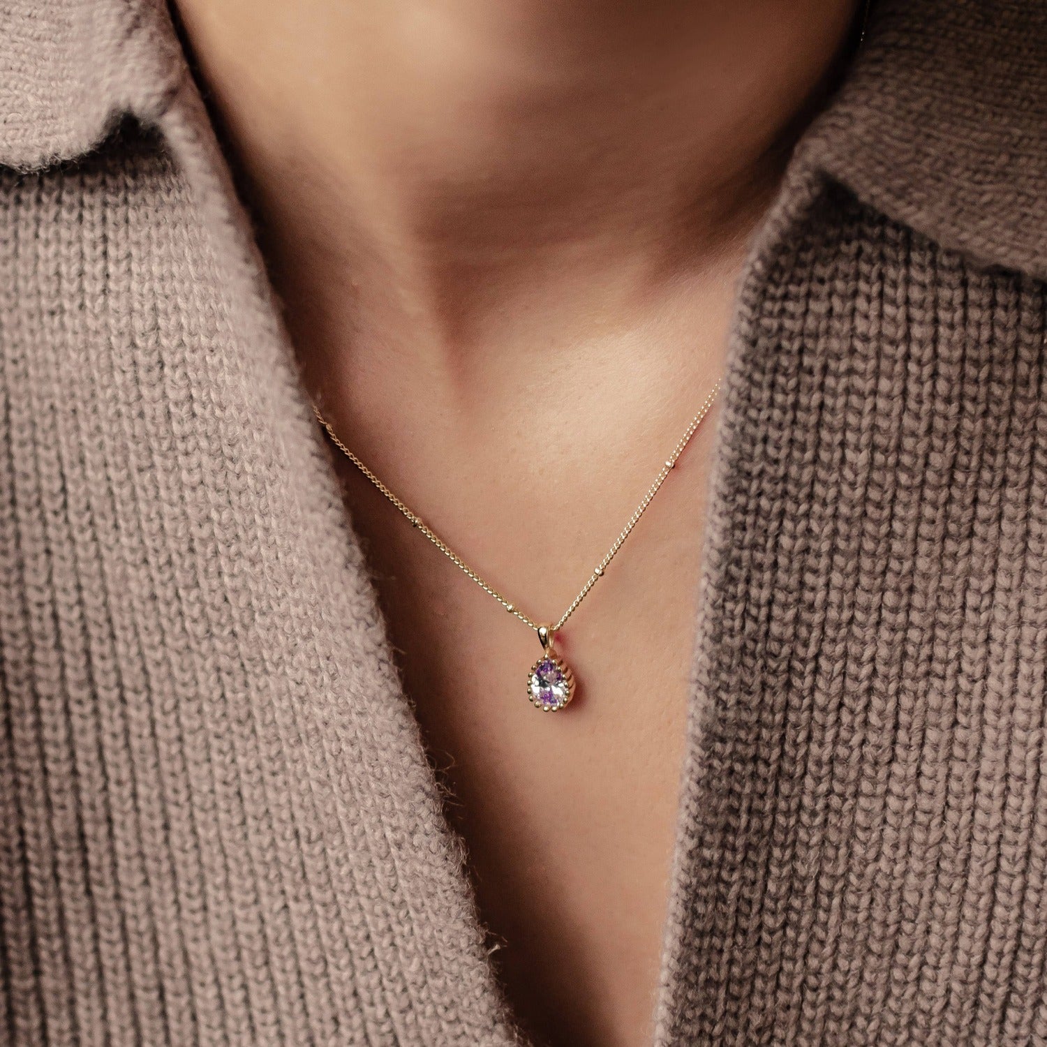 Juni Alexandrit Geburtsstein Halskette Sterlingsilber